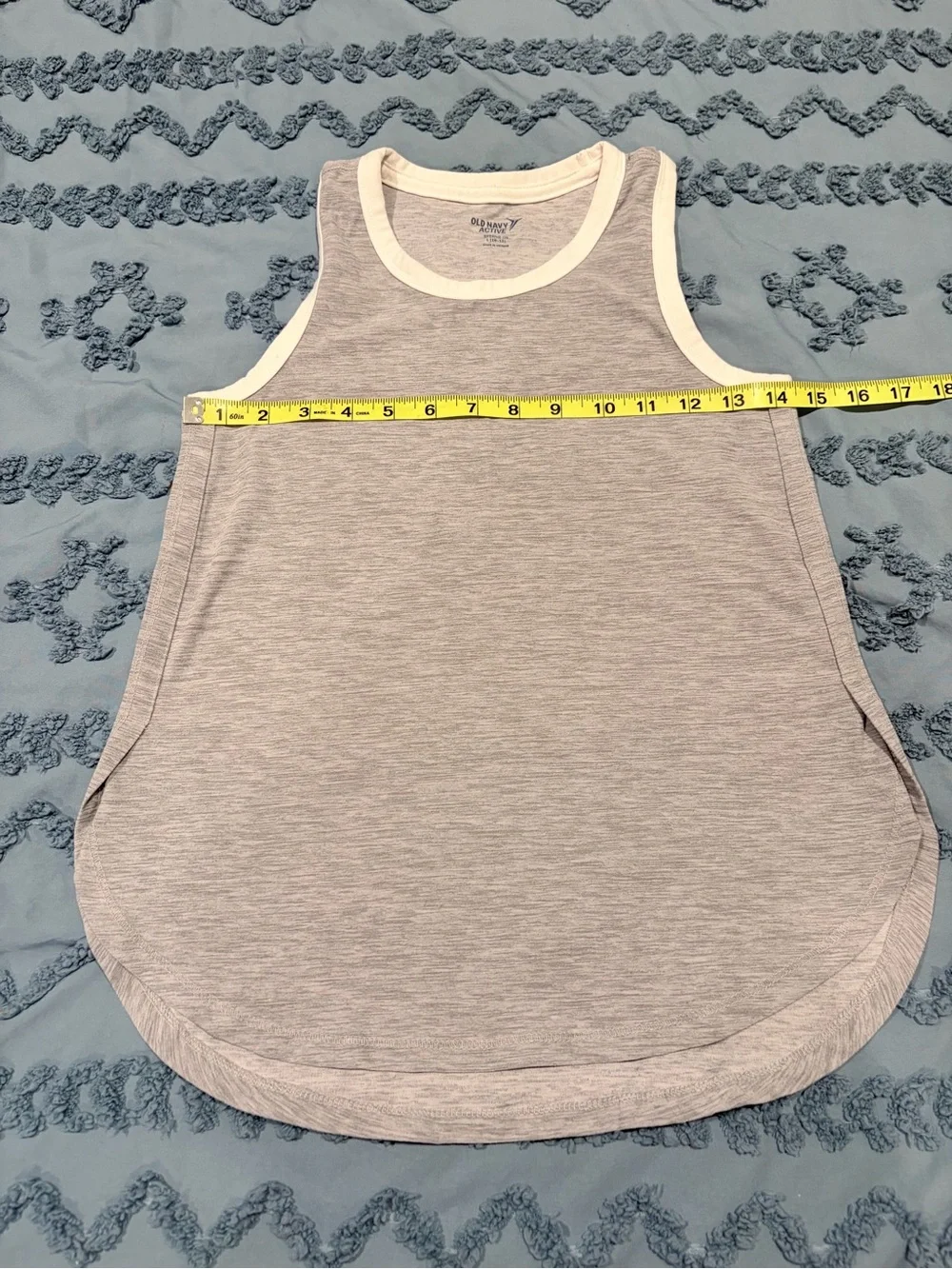 Old Navy Heather Gray Tank with Cream Trim
